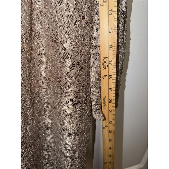 R&M Richards Evening Cardigan Jacket Women Plus 20W Gold Cream Sequin Party Glam - Picture 11 of 14